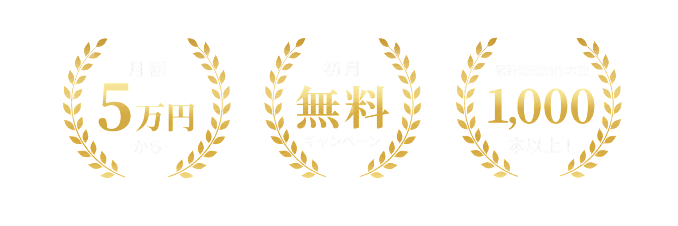 月額5万円から／初月無料キャンペーン実施中／累計動画制作本数1,000本以上